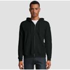 Hanes Men's Big & Tall Ecosmart Fleece Full Zip Hooded Sweatshirt - Black