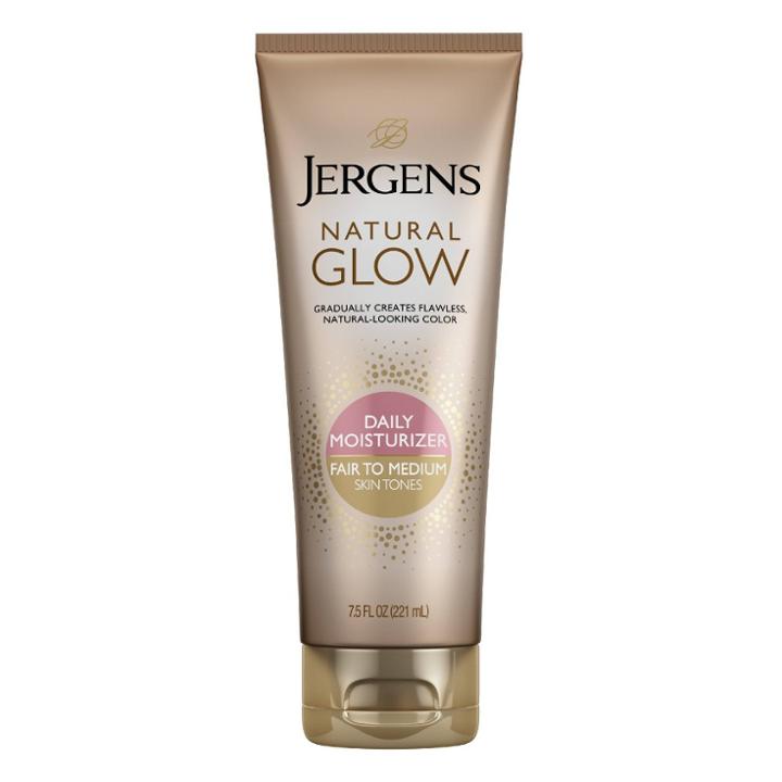 Jergens Natural Glow Daily Moisturizer Fair To Medium, Self Tanner Body Lotion, Sunless Tanning