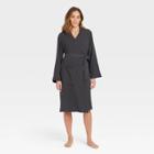 Women's 100% Cotton Long Robe - Stars Above Charcoal Gray