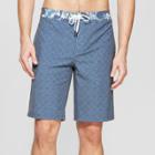 Men's 10 Ditzy Stamp Board Shorts - Goodfellow & Co Navy
