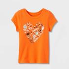 Toddler Girls' Halloween Heart Short Sleeve Graphic T-shirt - Cat & Jack Orange