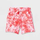 Toddler Mid-length Knit Shorts - Cat & Jack Coral 2t, Pink Tie Dye
