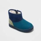 Toddler Boys' Arlo Colorblock Zipper Winter Boots - Cat & Jack Navy