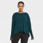 Women's Scooped Long Sleeve Tunic - All In Motion Navy Teal