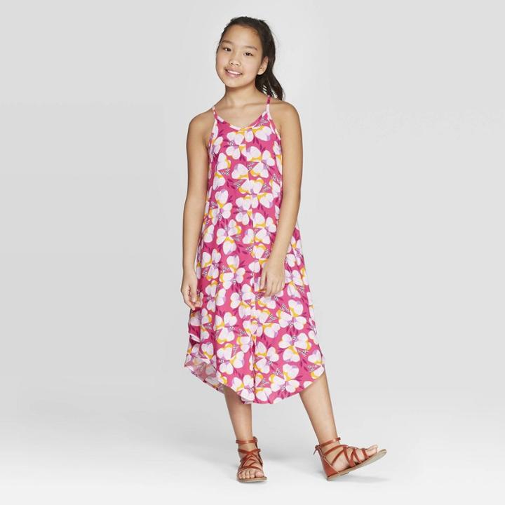 Plus Size Girls' Woven Maxi Dress - Cat & Jack Pink