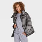 Women's Medium Length Puffer Jacket - A New Day Gray