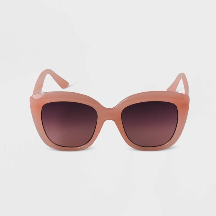 Women's Oversized Cat Eye Sunglasses - A New Day Pink