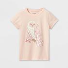 Girls' Printed Graphic Short Sleeve T-shirt - Cat & Jack Light Peach