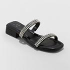 Women's Annie Slide Sandals - A New Day Jet Black