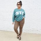 Women's Plus Size Oversized Sweatshirt - Nyc Graphic - Wild Fable Dark Green
