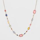 Sugarfix By Baublebar Colorful Crystal Necklace, Girl's, Multicolor Rainbow