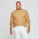 Men's Tall Long Sleeve Textured Henley Shirt - Goodfellow & Co Dapper Brown