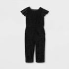 Toddler Girls' Velour Short Sleeve Jumpsuit - Cat & Jack Black