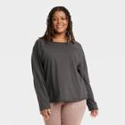 Women's Plus Size Long Sleeve T-shirt - Universal Thread Dark Gray