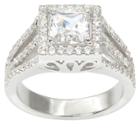 1 5/8 Ct. T.w. Journee Collection Square Cut Cz Basket Set Elegant Ring In Brass -