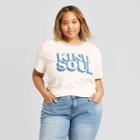 Women's Plus Size Kind Soul Short Sleeve Graphic T-shirt - Zoe+liv (juniors') - Ivory 2x, Women's, Size: