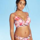 Women's Lightly Lined V-wire Bikini Top - Shade & Shore Blush Floral 32b, Women's, Pink