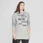 Women's Plus Size La, Berlin, Ny, London, Paris Oversized Sweatshirt - Mighty Fine (juniors') - Gray