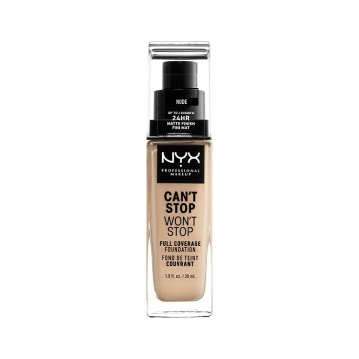 Nyx Professional Makeup Can't Stop Won't Stop Full Coverage Foundation Nude - 1.3 Fl Oz, Adult Unisex