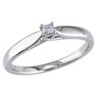 Allura 0.05 Ct. T.w. Princess Cut Diamond Solitaire Ring In Sterling Silver - Gh I3