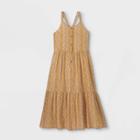 Girls' Button-front Woven Sleeveless Dress - Art Class Tan