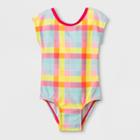 Toddler Girls' Sleeved One Piece Swimsuit With Bow - Cat & Jack 2t, Girl's, Pink