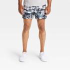 Men's 5 Printed Lined Run Shorts - All In Motion Black/white