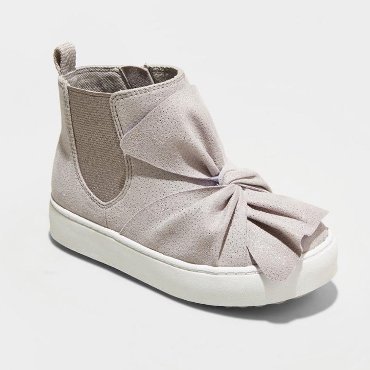 Toddler Girls' Lilibeth Slip On Critter Sneakers - Cat & Jack Gray