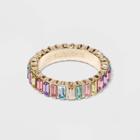 Sugarfix By Baublebar Baguette Light Pastel Rainbow Crystal Statement Ring - Pastel Pink