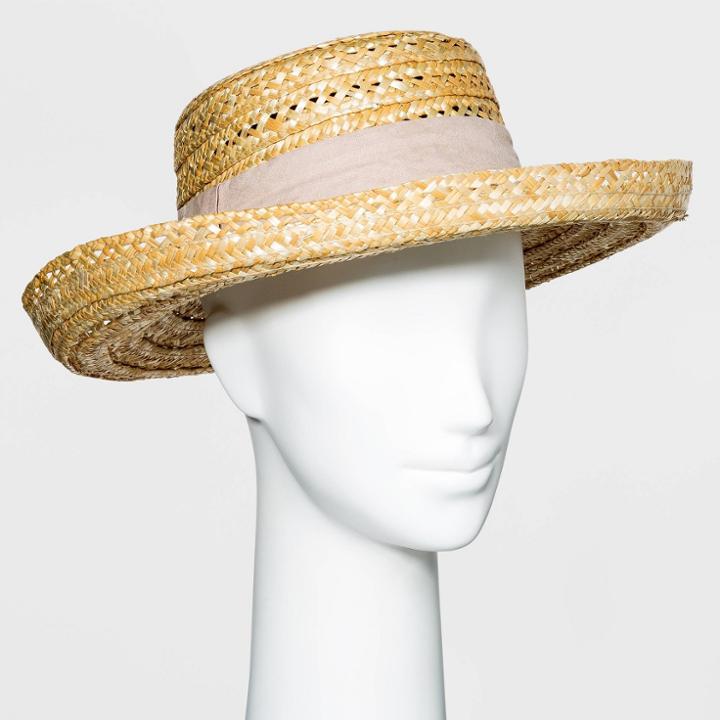Women's Wheat Straw Kettle Hat - A New Day Natural
