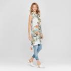 Women's Floral Print Sleeveless Tunic - Spenser Jeremy - White