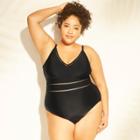 Kona Sol Women's Plus Size Ladder Trim One Piece Swimsuit - Kona