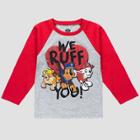 Toddler Boys' Paw Patrol Valentine's Day Long Sleeve Graphic T-shirt - Heathered Gray