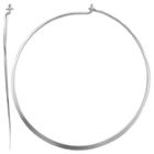 Target Polished Pin Catch Hoop Earrings In Sterling Silver - Gray