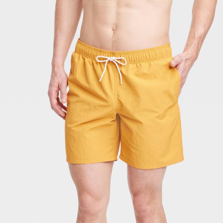 Men's 7 Swim Shorts - Goodfellow & Co Gold