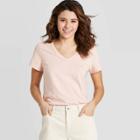 Women's Relaxed Fit Short Sleeve V-neck T-shirt - Universal Thread Pink