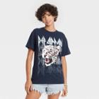 Women's Def Leppard Animal Print Short Sleeve Graphic T-shirt - Gray