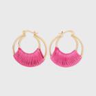 Two Row Threaded Hoop Earrings - A New Day Pink