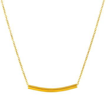 Target Elya Curbed Cylinder Bar Chain Necklace - Gold
