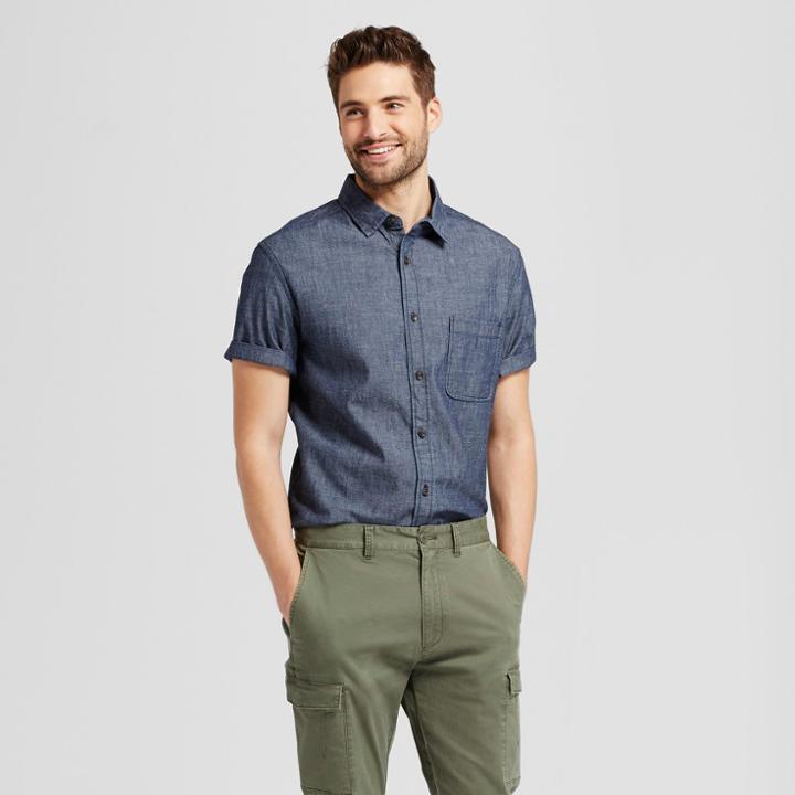 Men's Standard Fit Denim Shirt - Goodfellow & Co Blue