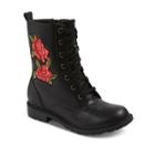 Girls' Bea Embroidered Laceup Fashion Boots - Art Class Black