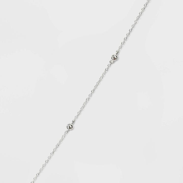 Sterling Silver Stationed Cubic Zirconia Anklet - A New Day