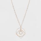 Round And Square Shapes Pendant Long Necklace - A New Day Rose Gold,