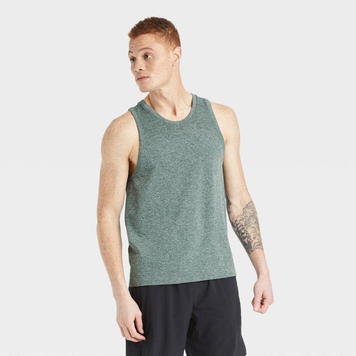 Men's Seamless Tank Top - All In Motion Heathered Green