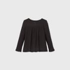 Toddler Girls' Cozy Waffle Long Sleeve T-shirt - Cat & Jack Black