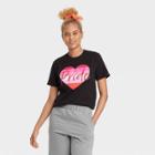 Ev Lgbt Pride Pride Gender Inclusive Adult Lesbian Flag Heart Short Sleeve Graphic T-shirt - Black