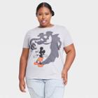 Women's Disney Plus Size Mickey Mouse Shadow Short Sleeve Graphic T-shirt - Heather Gray