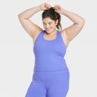 Women's Plus Size Light Support Rib Seamless Tank Top - All In Motion Cobalt
