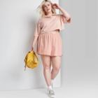 Women's Plus Size High-rise Pull-on Shorts - Wild Fable Pink