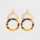 U And Acetate Ring Earrings - A New Day Gold, Women's